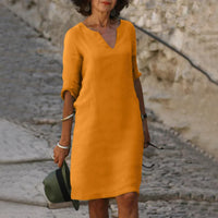 Heidi-Mode | Elegante Knielange Kleid – Orange