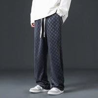 Julian | Stylische Jogginghose mit Karomuster – Grau