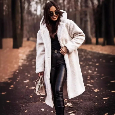 Reienna | Damen Langer Wollmantel mit Kapuze für den Winter