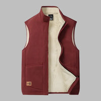 Sommerweste für Herren - Leichte Ärmellose Outdoor Weste mit Fleece-Futter – Rot
