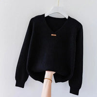 NADJA - ENG ANLIEGENDER RIPPSTRICKPULLOVER – Schwarz