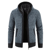 Julian | Vintage Cardigan mit Reißverschluss – Grau-Blau