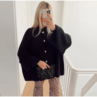 Eliana | Lässiger Oversize-Cardigan – Schwarz