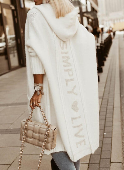 Eyara | Kapuzen-Sweatjacke mit "Simply Live" Print