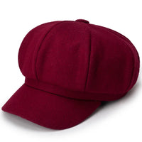 Unisex Stilvolle Baskenmütze | Warm – Weinrot