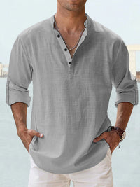 Jonas | Stilvolles Herren Leinenhemd modern – Grau
