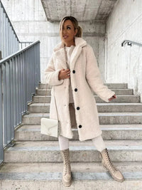 Jana | Lässige Damen-Teddyjacke trendy warm – Beige