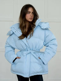 Amiraa | Dicke warme Pufferjacken Damen, modisch und bequem – Himmelblau
