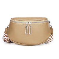Indie | Finsläpierte PU Leder-Shoulderbag – Khaki