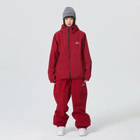 Unisex Stilvoll Skianzug | Zweiteiliges Set – Rot