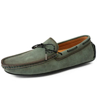 Handgefertigte Loafers aus Wildleder – Grün