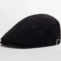 Unisex Modische Cord Baskenmütze | Stilvoll – Schwarz