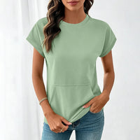 Elara™ T-Shirt Mit Leichtem Fall und Minimalistischem Design – Grün