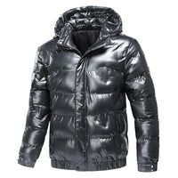 Stylische Herren Daunen Jacke mit Kapuze | Winter – Grau