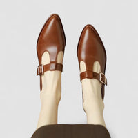 Nelly® | Orthopädische Mary Jane Schuhe – Braun
