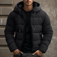 Herren-Winterjacke in Pufferbauweise | voluminöse füllstruktur – Schwarz