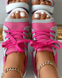 Heidi-Mode Trendkick: Atmungsaktive Sneaker-Sandalen – Rosa