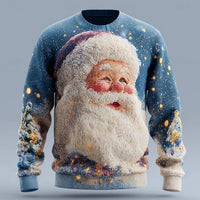 Joris™ – Unisex-Sweatshirt in limitierter Auflage mit 3D-Aufdruck von Santa Claus – Blau