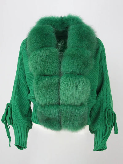 Lixx | Luxury Wintermantel für Damen mit echtem Fuchsfellkragen