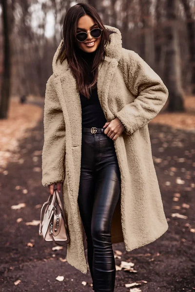 Reienna | Damen Langer Wollmantel mit Kapuze für den Winter