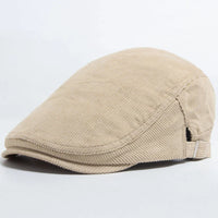 Unisex Modische Cord Baskenmütze | Stilvoll – Beige