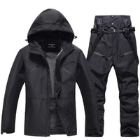 Unisex Skianzug | Zweiteilige Ausführung Jacke Hose – Schwarz