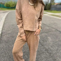 Sunday™ Set aus weichem Sweatshirt mit lockerer Passform / Entspannt, weich und stilvoll! – Khaki