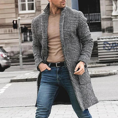 Klezindra | Eleganter Retro-Hahnentritt-Wollmantel für Herbst und Winter
