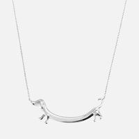 LILOU – Elegante Dackel-Halskette im stilvollen Goldoptik – Silber