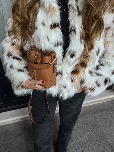 Fridda | Vintage Kunstfelljacke im Leopardenmuster