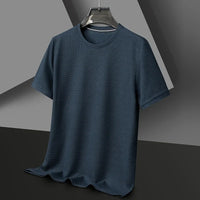 Herren Texturiert Kurzarm T-Shirt | Rundhals – Marine