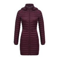 Rosi - Kuschelige lange Parka Jacke – Bordeauxrot