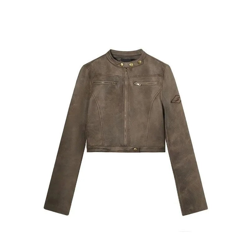 Lehmann Modehaus | Damen-Kurze Bikerjacke aus Lederimitat