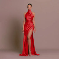 Cleo | Elegantes Schlitzkleid – Rot