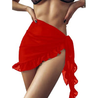 Soraia™ I Ruffle Bikini Cover-Up Sarong – Rot