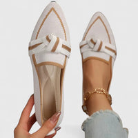 Felicia | Damen Orthopädische Loafer Spitz Knoten Elegant Komfort – Weiß