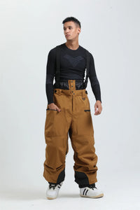 Unisex-Skihose mit Trägersystem | funktionale Winterausführung – Braun