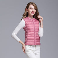 Damen Puffer Daunen Weste | Ärmellos – Rosa
