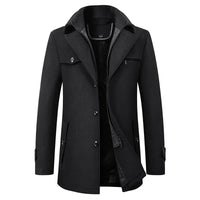 Stephon | Business Casual Verdickter Mantel – Schwarz
