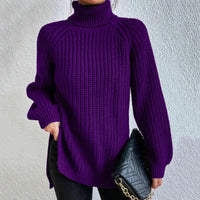 Damen Rollkragenpullover mit Lockerer Passform | Langarm – Lila