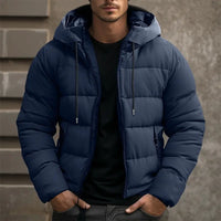 Herren-Winterjacke in Pufferbauweise | voluminöse füllstruktur – Dunkelblau