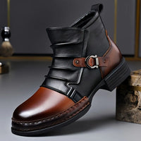 Dallas™ Premium-Lederstiefelette mit verstellbarer Seitenschnalle – Braun
