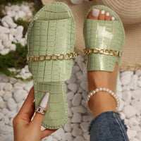 Mira | Luxus Wedge Strandflip-Flops™ – Hellgrün