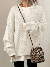 Gracia | Weicher Langarm-Pullover mit femininer Passform – Weiß