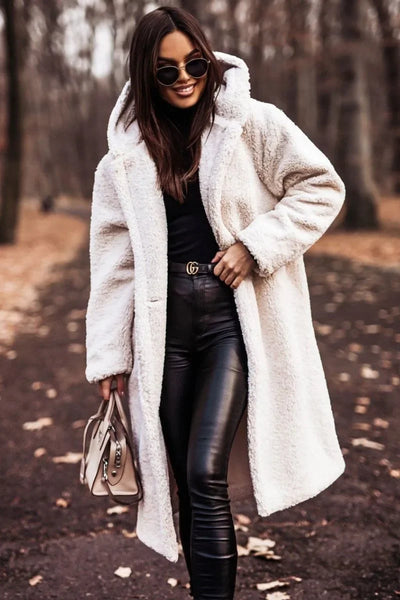 Reienna | Damen Langer Wollmantel mit Kapuze für den Winter