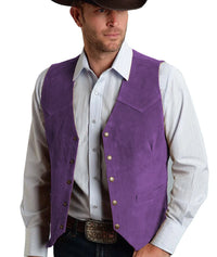 Herren Trachtenhemd | Geknöpftes Vest – Lila