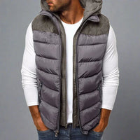 Weste für Herren - Stilvolle leichte Sommerjacke mit Kapuze – Grau