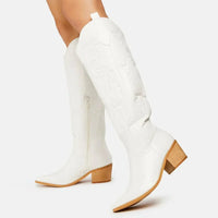 Damen Western Cowboystiefel | Weiß und Schwarz – Weiß