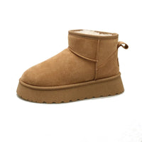 Damen Klassische Plattformstiefel mit Dicke Sohle – Khaki