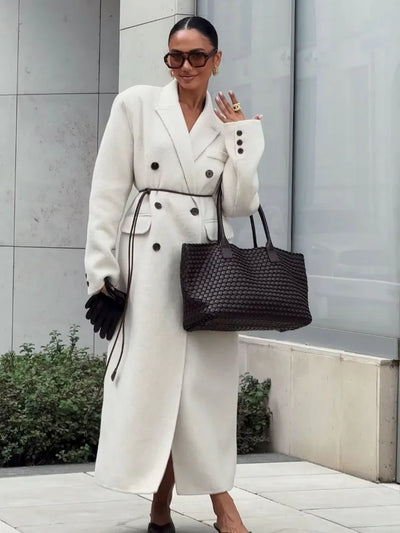 Imera | Chic Doppelreihiger Trenchcoat Damen mit Taschen